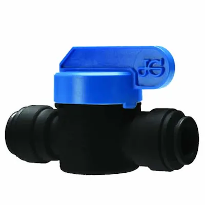 1/4" Tube OD Speedfit® Black Polypropylene Shut-Off Valve
