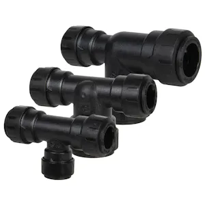 John Guest® ProLock™ Black UV Polysulfone Reducing Tee