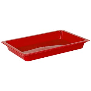 Shallow Red Polypropylene Tray - 8-1/4" L x 5-3/4" W x 1" Hgt.