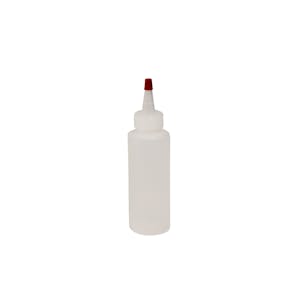 6 oz. Natural HDPE Cylindrical Sample Bottle with 24/410 Natural Yorker Dispensing Cap