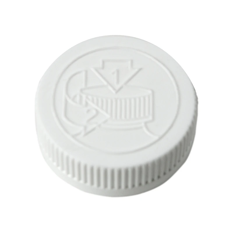 38/400 White Child-Resistant Cap (CRC) with F217 PE Foam Liner