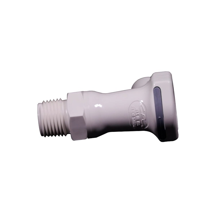 1/2" MNPT NSF-listed HFC 35 Series Polysulfone Male Coupling Body - Shutoff (Insert Sold Separately)