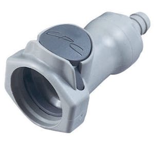 3/4" In-Line Hose Barb NSF-listed HFC 12 Series Polypropylene Coupling Body - Shutoff (Insert Sold Separately)