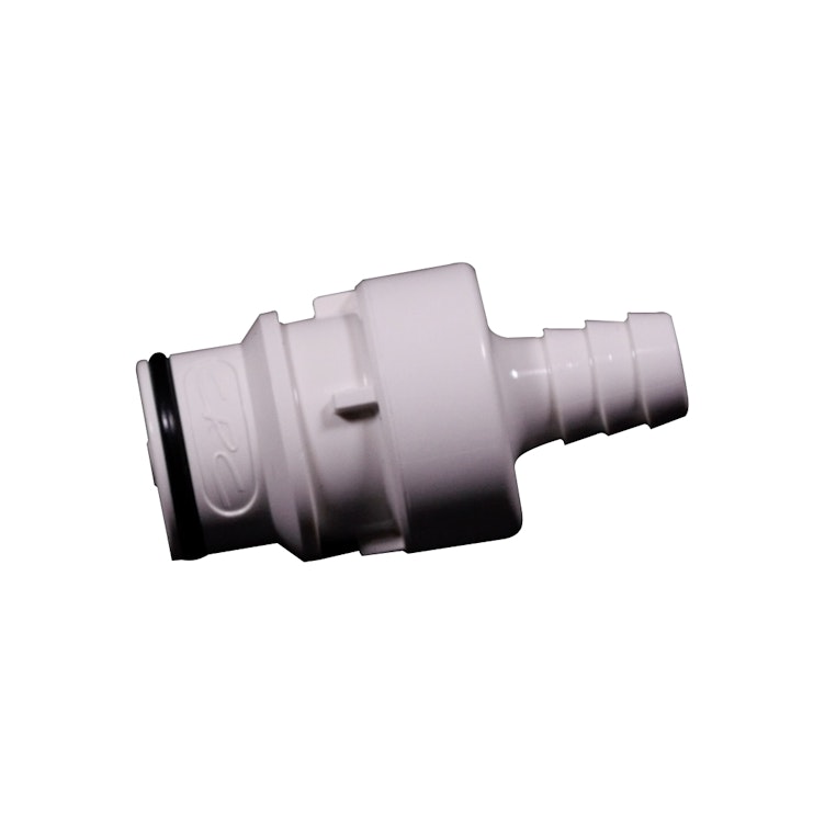1/2" In-Line Hose Barb NSF-listed HFC 35 Series Polysulfone Coupling Insert - Shutoff (Body Sold Separately)