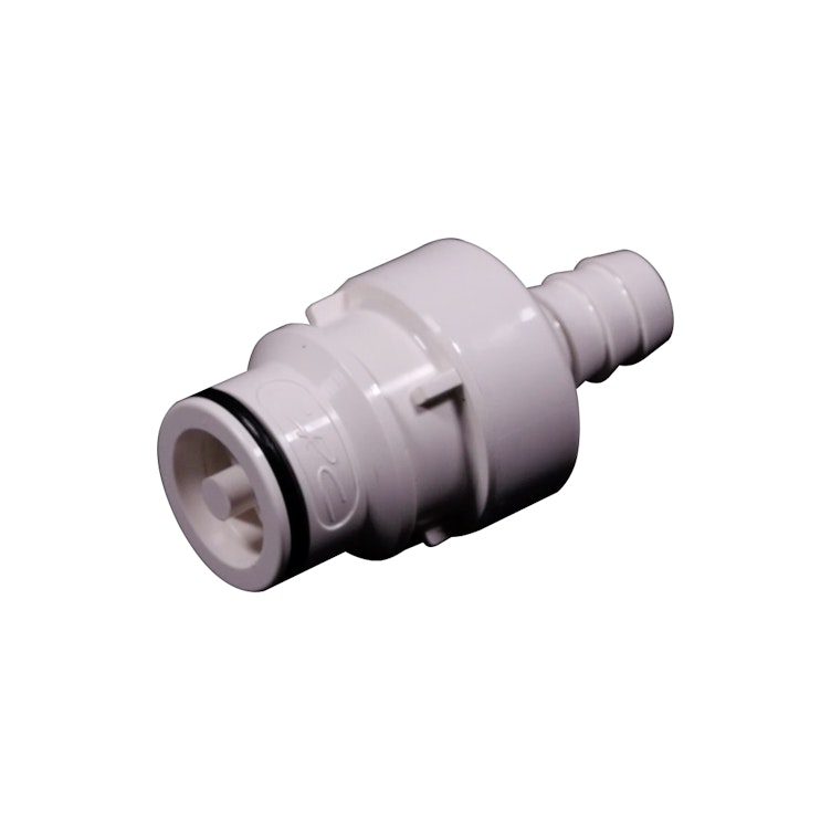 1/2" In-Line Hose Barb NSF-listed HFC 35 Series Polysulfone Coupling Insert - Shutoff (Body Sold Separately)