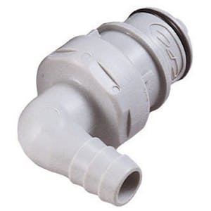 3/8" Hose Barb NSF-listed HFC 12 Series Polypropylene Elbow Coupling Insert - Shutoff (Body Sold Separately)
