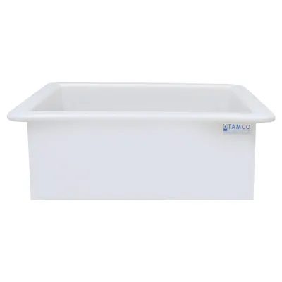 30 Gallon Natural LLDPE Rectangular Tamco® Heavy-Duty Tank with External Flange - 30" L x 24" W x 12" Hgt. (Cover Sold Separately)