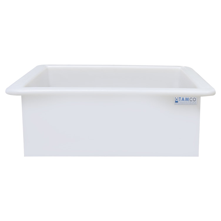 30 Gallon Natural LLDPE Rectangular Tamco® Heavy-Duty Tank with External Flange - 30" L x 24" W x 12" Hgt. (Cover Sold Separately)