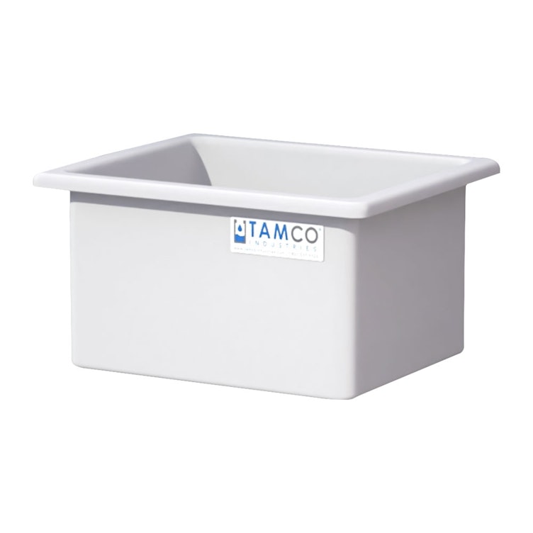 50 Gallon Natural LLDPE Rectangular Tamco® Heavy-Duty Tank with External Flange - 30" L x 24" W x 18" Hgt. (Cover Sold Separately)
