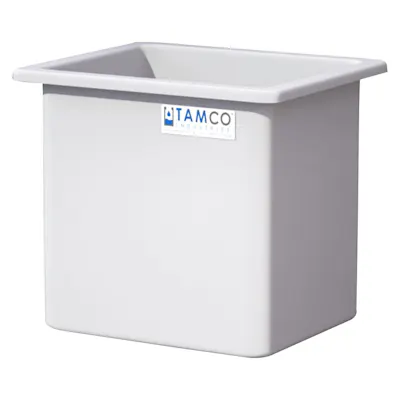 85 Gallon Natural LLDPE Rectangular Tamco® Heavy-Duty Tank with External Flange - 30" L x 24" W x 30" Hgt. (Cover Sold Separately)