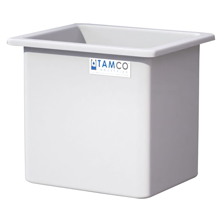 85 Gallon Natural LLDPE Rectangular Tamco® Heavy-Duty Tank with External Flange & 2" Polypropylene Bulkhead Fitting - 30" L x 24" W x 30" Hgt. (Cover Sold Separately)