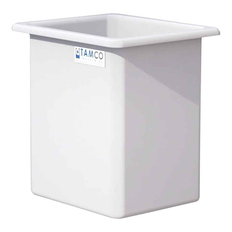 105 Gallon Natural LLDPE Rectangular Tamco® Heavy-Duty Tank with External Flange -  30" L x 24" W x 36" Hgt. (Cover Sold Separately)