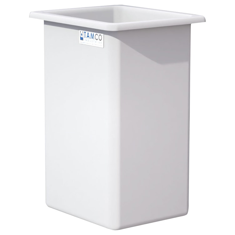 140 Gallon Natural LLDPE Rectangular Tamco® Heavy-Duty Tank with External Flange - 30" L x 24" W x 48" Hgt. (Cover Sold Separately)