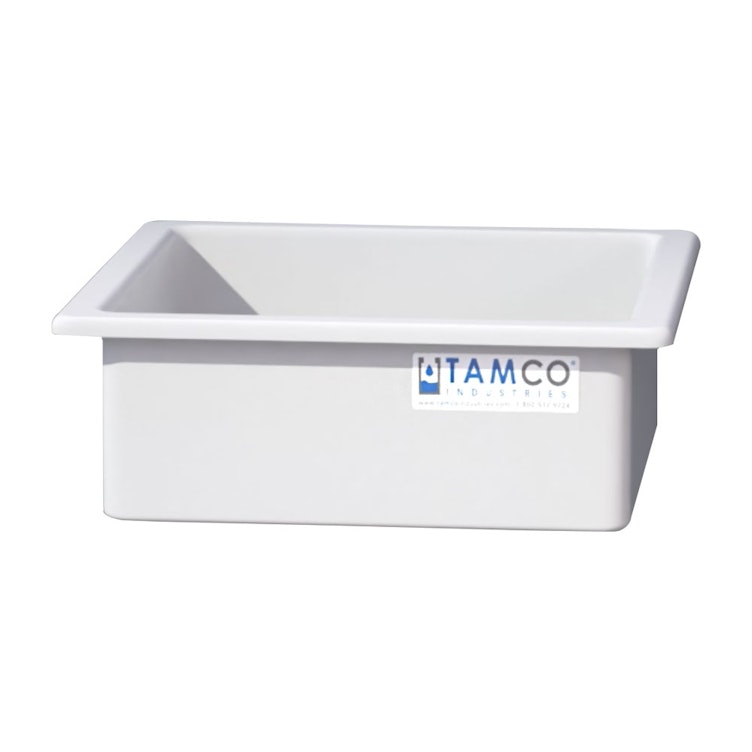 46 Gallon Natural LLDPE Rectangular Tamco® Heavy-Duty Tank with External Flange - 30" L x 30" W x 12" Hgt. (Cover Sold Separately)