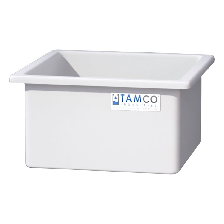 69 Gallon Natural LLDPE Rectangular Tamco® Heavy-Duty Tank with External Flange - 30" L x 30" W x 18" Hgt. (Cover Sold Separately)