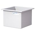 92 Gallon Natural LLDPE Rectangular Tamco® Heavy-Duty Tank with External Flange & 2" Polypropylene Bulkhead Fitting - 30" L x 30" W x 24" Hgt. (Cover Sold Separately)