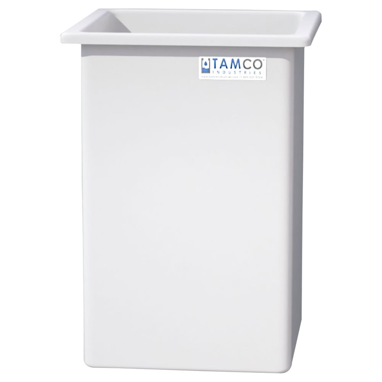 184 Gallon Natural LLDPE Rectangular Tamco® Heavy-Duty Tank with External Flange & 2" Polypropylene Bulkhead Fitting - 30" L x 30" W x 48" Hgt. (Cover Sold Separately)