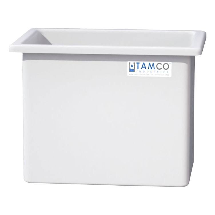 112 Gallon Natural LLDPE Rectangular Tamco® Heavy-Duty Tank with External Flange - 36" L x 24" W x 30" Hgt. (Cover Sold Separately)