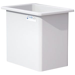 135 Gallon Natural LLDPE Rectangular Tamco® Heavy-Duty Tank with External Flange - 36" L x 24" W x 36" Hgt. (Cover Sold Separately)
