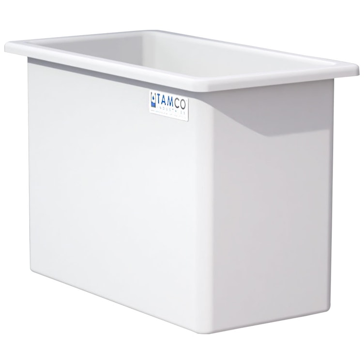 160 Gallon Natural LLDPE Rectangular Tamco® Heavy-Duty Tank with External Flange - 48" L x 24" W x 36" Hgt. (Cover Sold Separately)