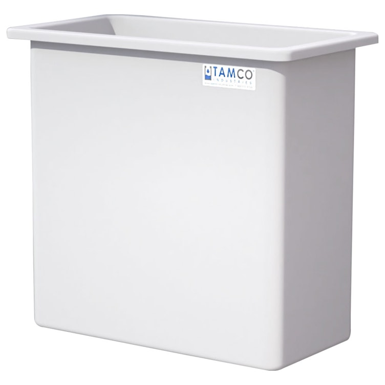220 Gallon Natural LLDPE Rectangular Tamco® Heavy-Duty Tank with External Flange - 48" L x 24" W x 48" Hgt. (Cover Sold Separately)