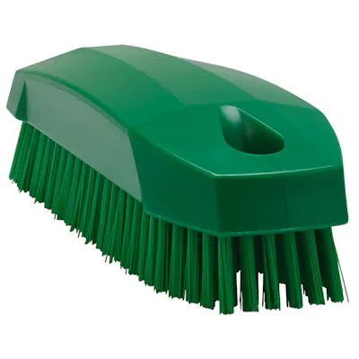Green Polypropylene Vikan® Hand & Nail Brush with Stiff Polyester Bristles