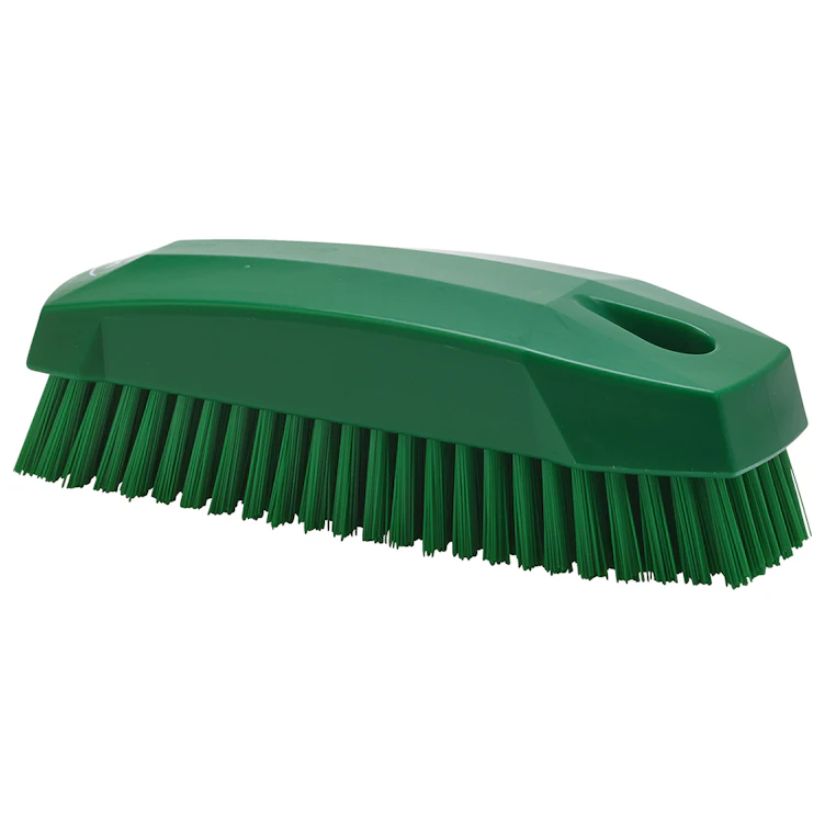 Green Polypropylene Vikan® Hand & Nail Brush with Stiff Polyester Bristles