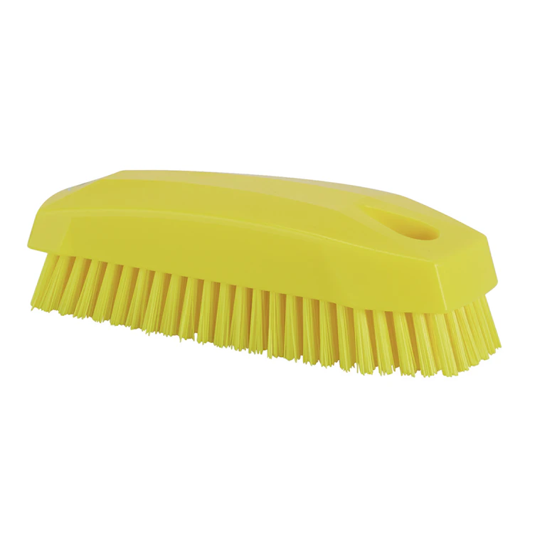 Yellow Polypropylene Vikan® Hand & Nail Brush with Stiff Polyester Bristles
