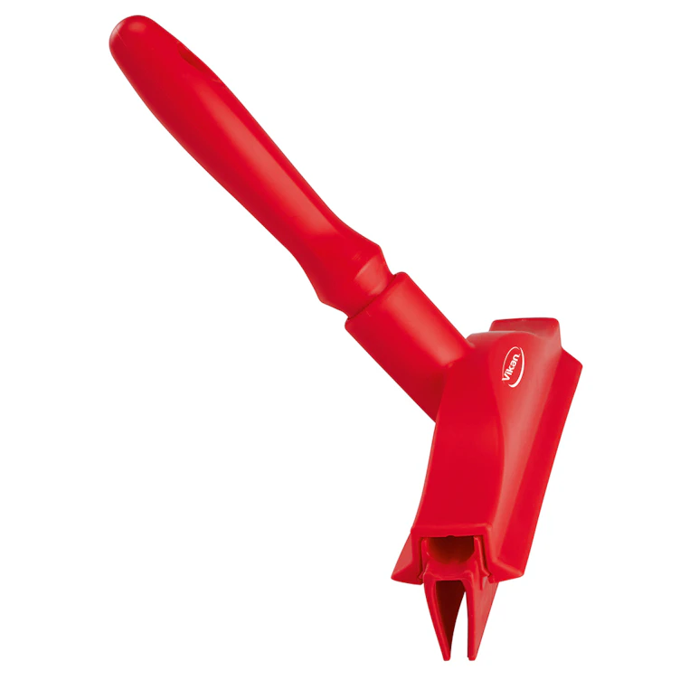 9.8" Red Polypropylene Vikan® Hygienic Hand Squeegee with Double TPE Rubber Blades & Handle