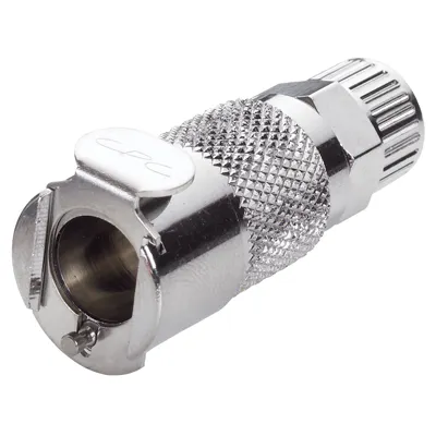 3/8" In-Line Ferruleless PTF NSF-Listed LC Series Chrome-Plated Brass Coupling Body - Shutoff (Insert Sold Separately)