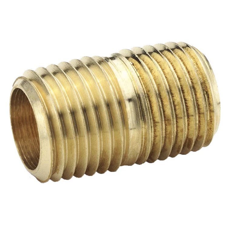 1/4" MPT Brass Close Nipple