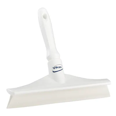 9.6" White Polypropylene Vikan® Ultra Hygiene Table Squeegee with Single TPE Rubber Blade & Mini Handle