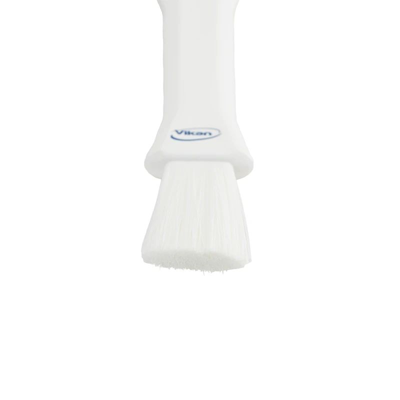 White Polypropylene Vikan® UST Premium Detail Brush with Soft Polyester Bristles & Short Handle
