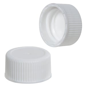 18/400 White Ribbed Polypropylene Cap with F217 Liner