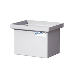 6 Gallon Natural LLDPE Rectangular Tamco® Heavy-Duty Tank with Internal Flange - 14" L x 10" W x 10" Hgt. (Cover Sold Separately)