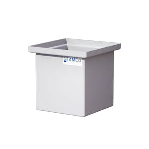 6 Gallon Natural LLDPE Rectangular Tamco® Heavy-Duty Tank with Internal Flange - 12" L x 12" W x 12" Hgt. (Cover Sold Separately)