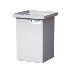 10 Gallon Natural LLDPE Rectangular Tamco® Heavy-Duty Tank with Internal Flange - 12" L x 12" W x 18" Hgt. (Cover Sold Separately)