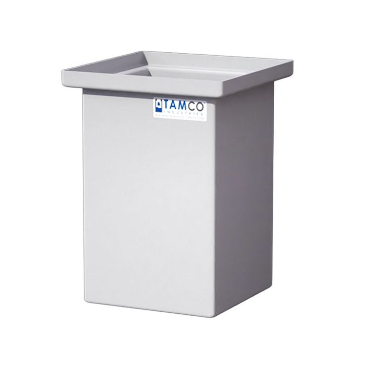 10 Gallon Natural LLDPE Rectangular Tamco® Heavy-Duty Tank with Internal Flange - 12" L x 12" W x 18" Hgt. (Cover Sold Separately)