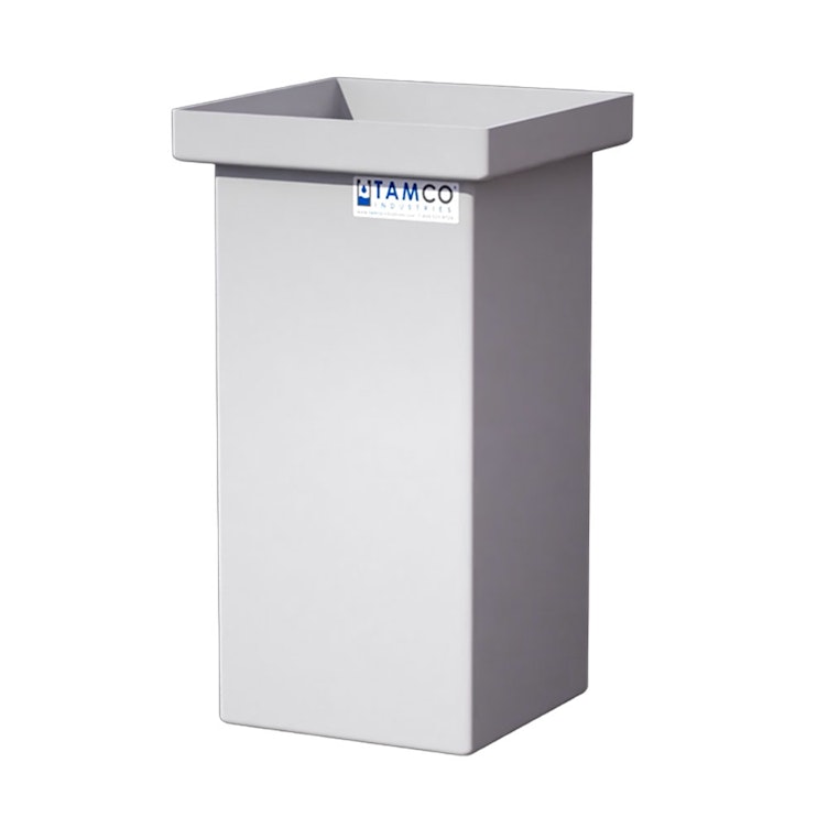 14 Gallon Natural LLDPE Rectangular Tamco® Heavy-Duty Tank with Internal Flange - 12" L x 12" W x 24" Hgt. (Cover Sold Separately)