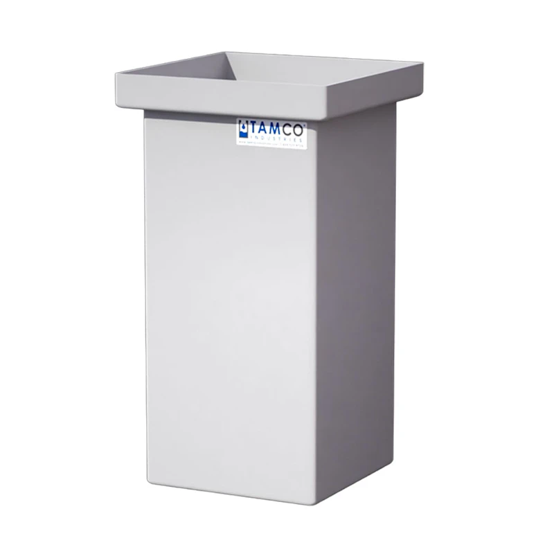 14 Gallon Natural LLDPE Rectangular Tamco® Heavy-Duty Tank with Internal Flange - 12" L x 12" W x 24" Hgt. (Cover Sold Separately)