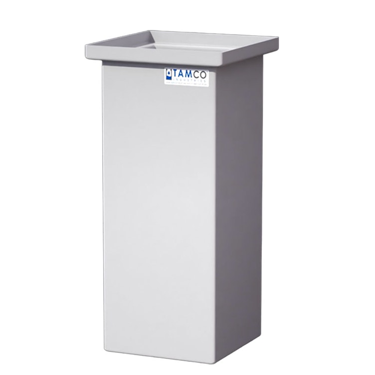 18 Gallon Natural LLDPE Rectangular Tamco® Heavy-Duty Tank with Internal Flange - 12" L x 12" W x 30" Hgt. (Cover Sold Separately)