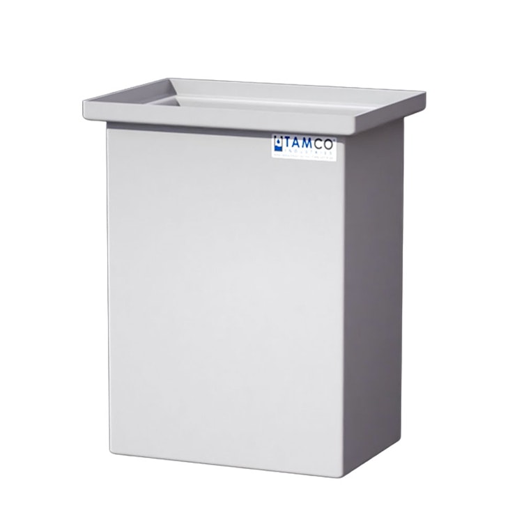 20 Gallon Natural LLDPE Rectangular Tamco® Heavy-Duty Tank with Internal Flange - 18" L x 12" W x 24" Hgt. (Cover Sold Separately)
