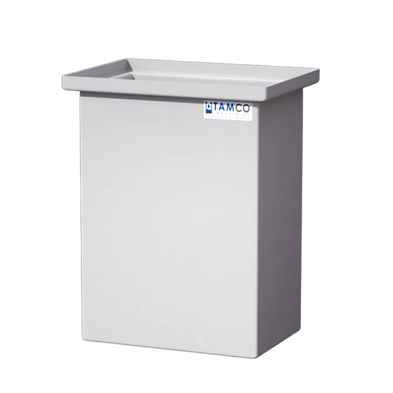 20 Gallon Natural LLDPE Rectangular Tamco® Heavy-Duty Tank with Internal Flange - 18" L x 12" W x 24" Hgt. (Cover Sold Separately)