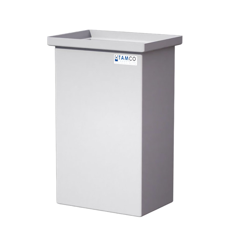 27 Gallon Natural LLDPE Rectangular Tamco® Heavy-Duty Tank with Internal Flange - 18" L x 12" W x 29" Hgt. (Cover Sold Separately)