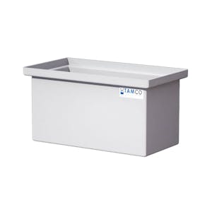 15 Gallon Natural LLDPE Rectangular Tamco® Heavy-Duty Tank with Internal Flange - 24" L x 12" W x 12" Hgt. (Cover Sold Separately)