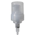 43mm Natural Polypropylene Dispensing Foaming Pump with 6-1/4" Dip Tube, 0.7mL Output & Transparent Overcap