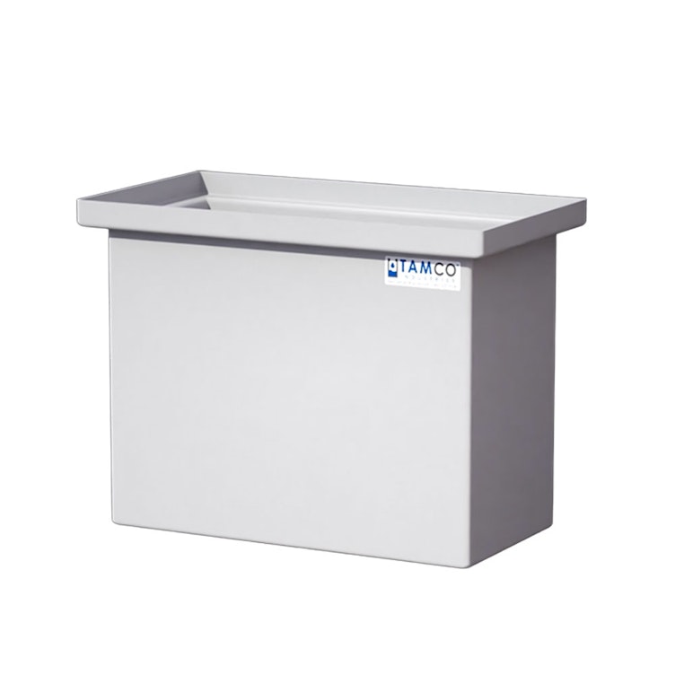 22 Gallon Natural LLDPE Rectangular Tamco® Heavy-Duty Tank with Internal Flange - 24" L x 12" W x 18" Hgt. (Cover Sold Separately)