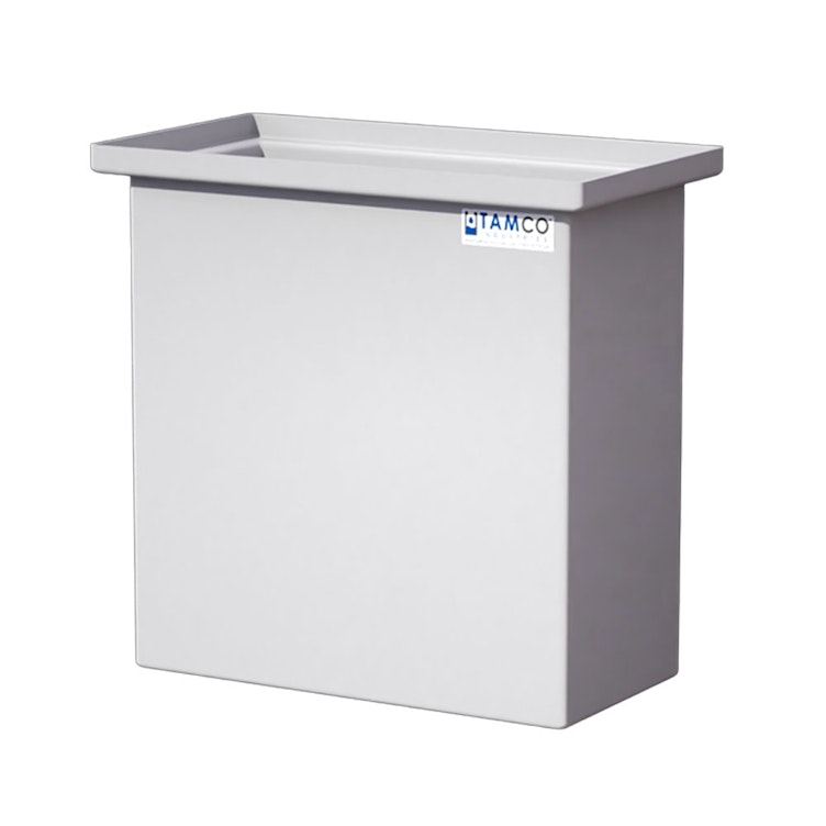 30 Gallon Natural LLDPE Rectangular Tamco® Heavy-Duty Tank with Internal Flange - 24" L x 12" W x 24" Hgt. (Cover Sold Separately)
