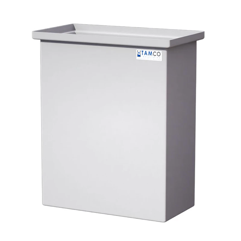 37 Gallon Natural LLDPE Rectangular Tamco® Heavy-Duty Tank with Internal Flange - 24" L x 12" W x 30" Hgt. (Cover Sold Separately)