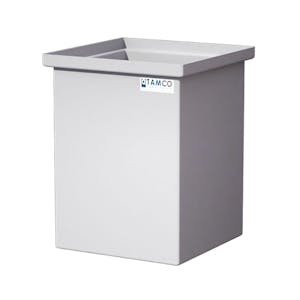 34 Gallon Natural LLDPE Rectangular Tamco® Heavy-Duty Tank with Internal Flange - 18" L x 18" W x 24" Hgt. (Cover Sold Separately)